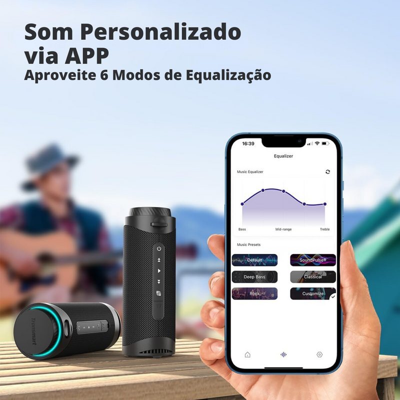 Caixa de Som Bluetooth T7 - 30W de Potência a Prova d'água (ÙLTIMAS UNIDADES)