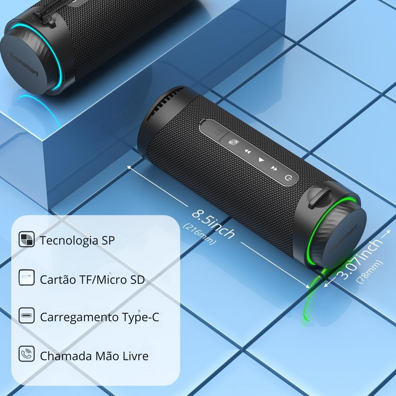 Caixa de Som Bluetooth T7 - 30W de Potência a Prova d'água (ÙLTIMAS UNIDADES)